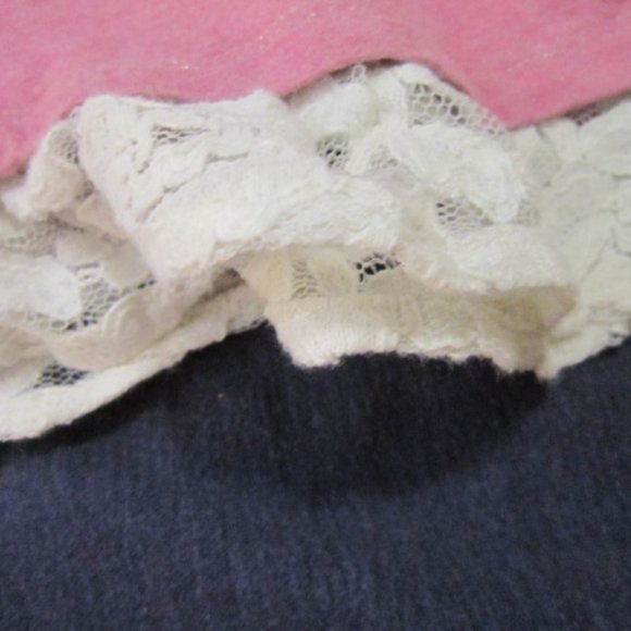 girl 8 top tee Wisteria Orchid Lilac eyelet lace - Picture 4 of 6